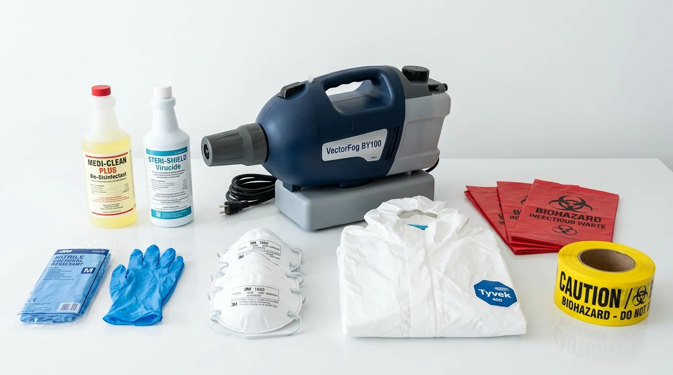 Professional biohazard remediation crew working in Portsmouth